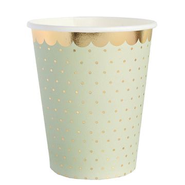 Bicchieri Verde Oliva E Oro Pz.10