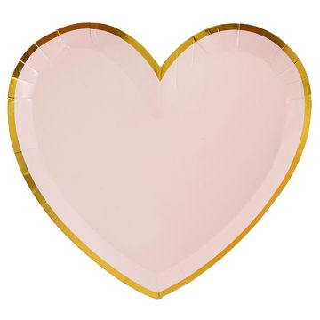 Piatto Cuore Rosa Pz.10