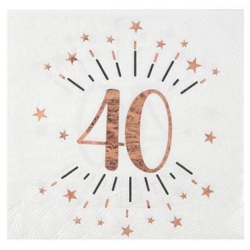 Tovaglioli 40 Anni Rose Gold Pz.10