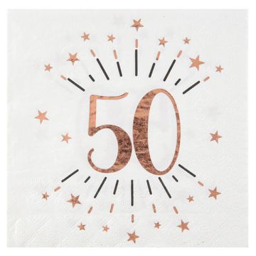 Tovaglioli 50 Anni Rose Gold Pz.10
