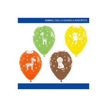 PALLONCINO ANIMALI GIUNGLA 12 " PZ.50