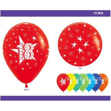 PALLONCINO 18 ANNI STELLE (12") PZ.100