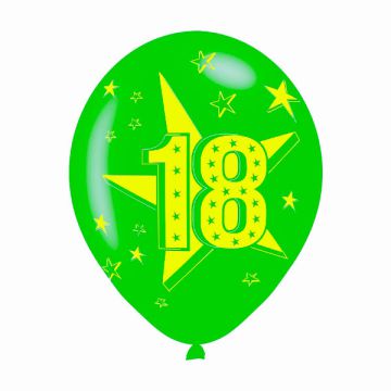 PALLONCINO 18 ANNI STELLE (12") PZ.100