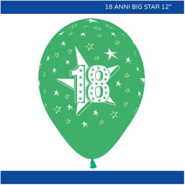 PALLONCINO 18 ANNI STELLE (12") PZ.100