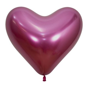 Palloncino Cuore Fuxia Reflex 14" Pz.12