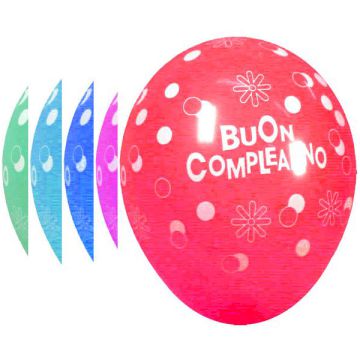 PALLONCINO BUON COMPLEANNO 12" PZ.100