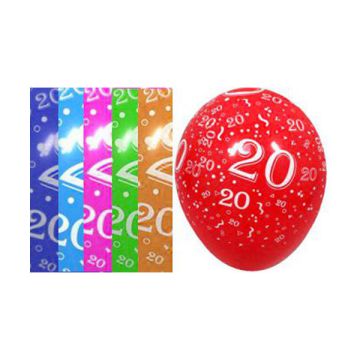 PALLONCINO 20° COMPLEANNO 12" PZ.100