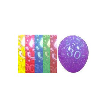 PALLONCINO 30° COMPLEANNO 12" PZ.100