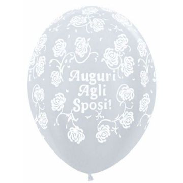 PALLONCINO AUGURI AGLI SPOSI 12" PZ.100