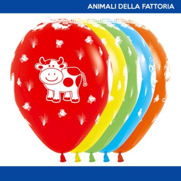 PALLONCINO ANIMALI FATTORIA 12 " PZ.50