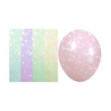 Palloncino Oggi Sposi 12" Pz.100 Colore Pastello Assortito Stampa Bianca Cm.30
