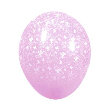 PALLONCINO FIORI E FARFALLE 12" PZ.100