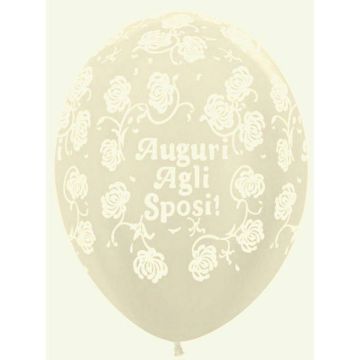 PALLONCINO AUGURI AGLI SPOSI 12" PZ.100