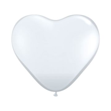 PALLONCINO CUORE BIANCO (005) 6" PZ.100