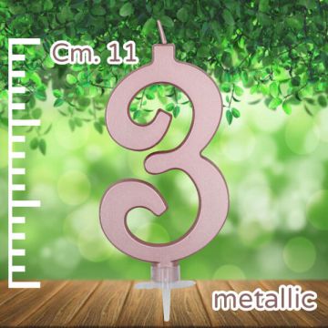 Candelina Numero 3 Rose Gold Pz.1