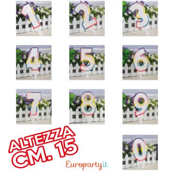 Candeline 15 cm. Multicolor Glitter
